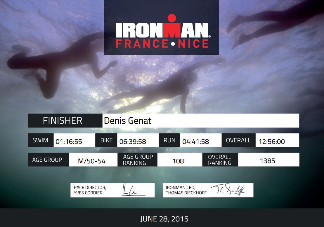 Ironman France Nice, Denis Genat au bout de l'effort...